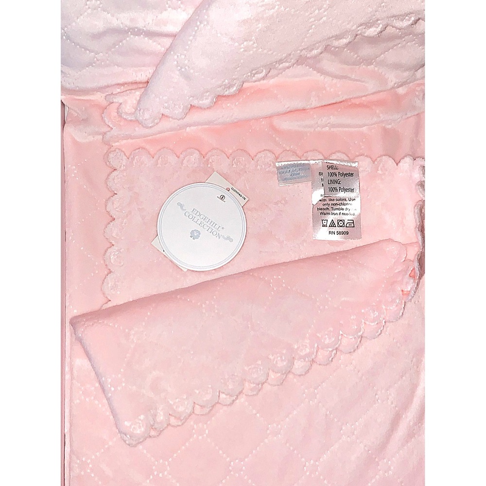 Vtg Dillard's Edgehill Y2K PINK Baby Blanket NOS Sealed in Box Amazing Softness!